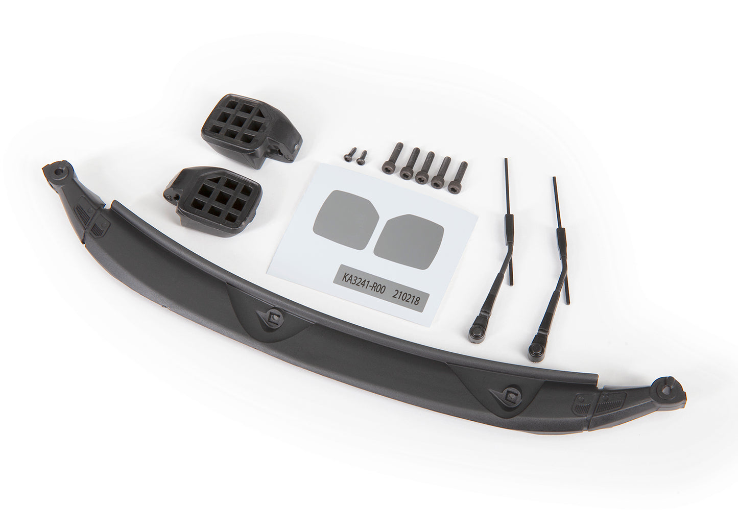 Mirrors side black (left & right)/ windshield wipers (2)/ cowl/ 2.5x8 BCS (3)/ 2.5x10 CS (2)/ 1.6x5 BCS (2) (fits #9211 body)