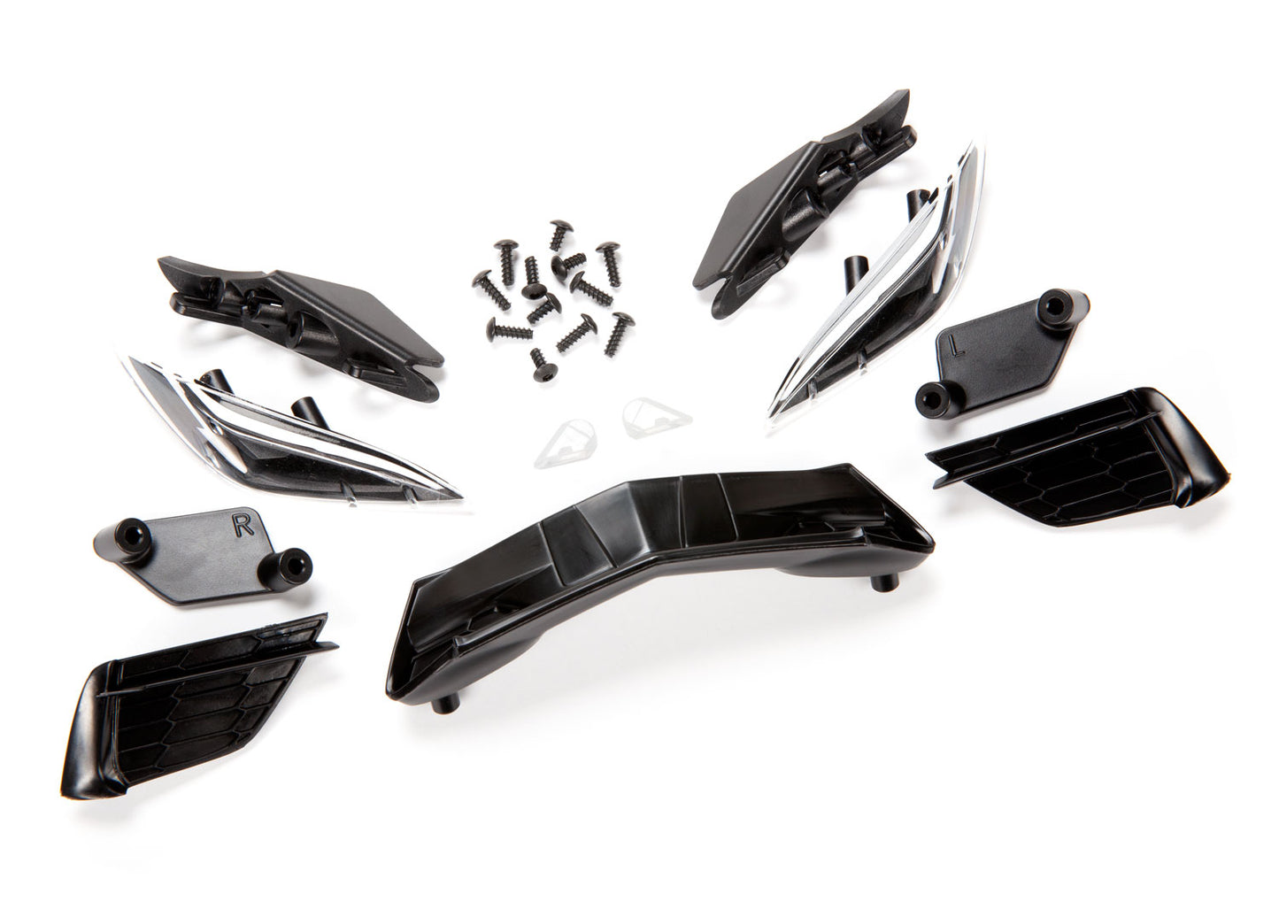 Grille Chevrolet Corvette Stingray/ grille mount (3)/ headlight housing (2)/ lens (2)/ headlight mount (2)/ 2.6x6mm BCS (4)/ 2.6x8mm BCS (8)