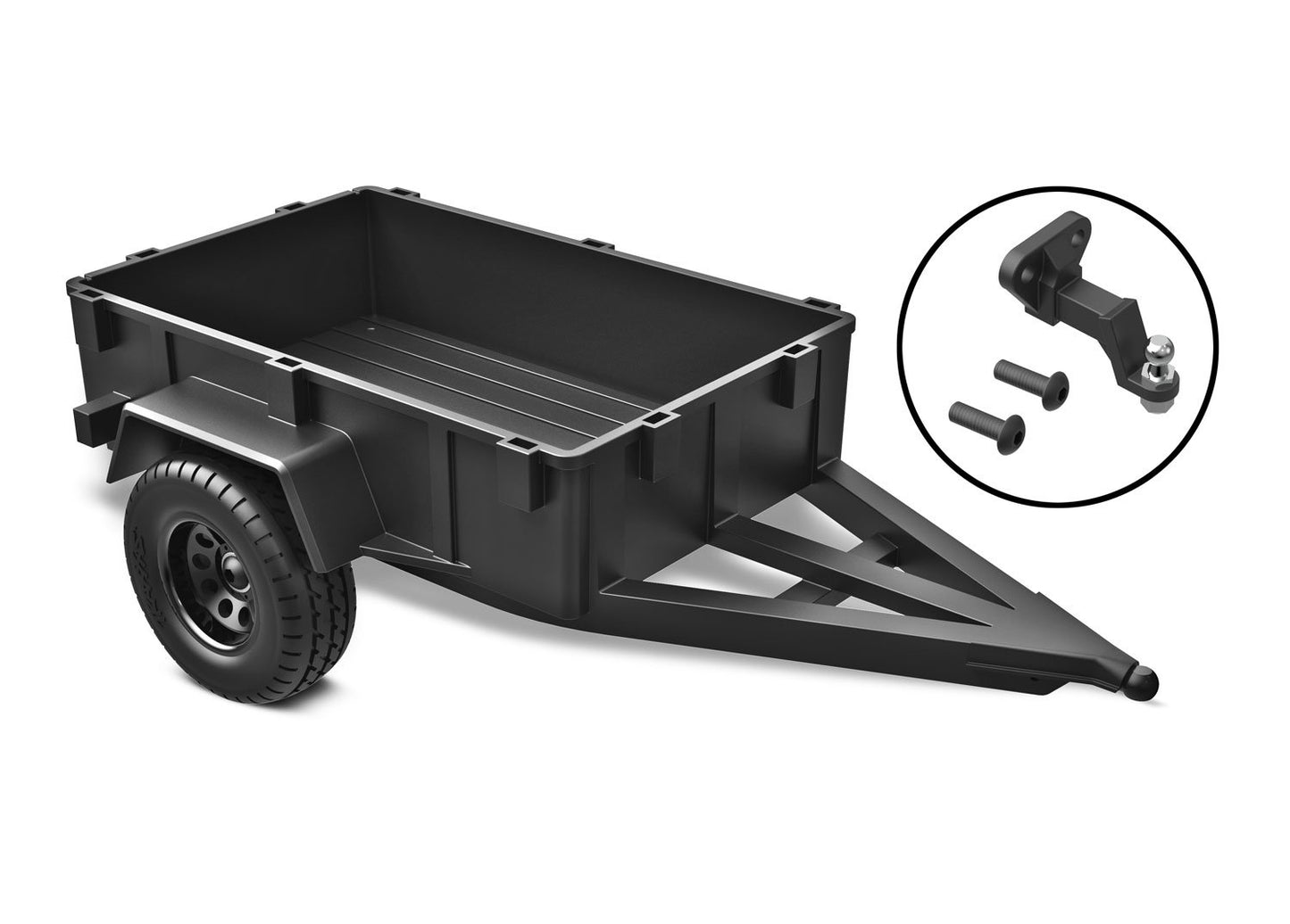 Utility trailer/ trailer hitch (assembled)/ 3mm spring pre-load spacers (2)/ 2.5x8mm BCS (2)