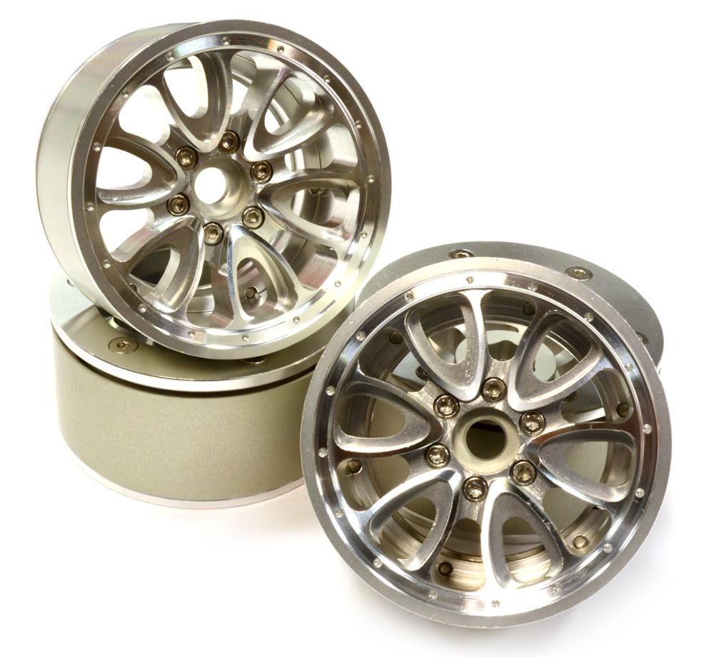 Billet Machined High Mass 12 Spoke 2.2 Size Wheel (4) for 1/10 Axial Wraith 2.2 C25848SILVER