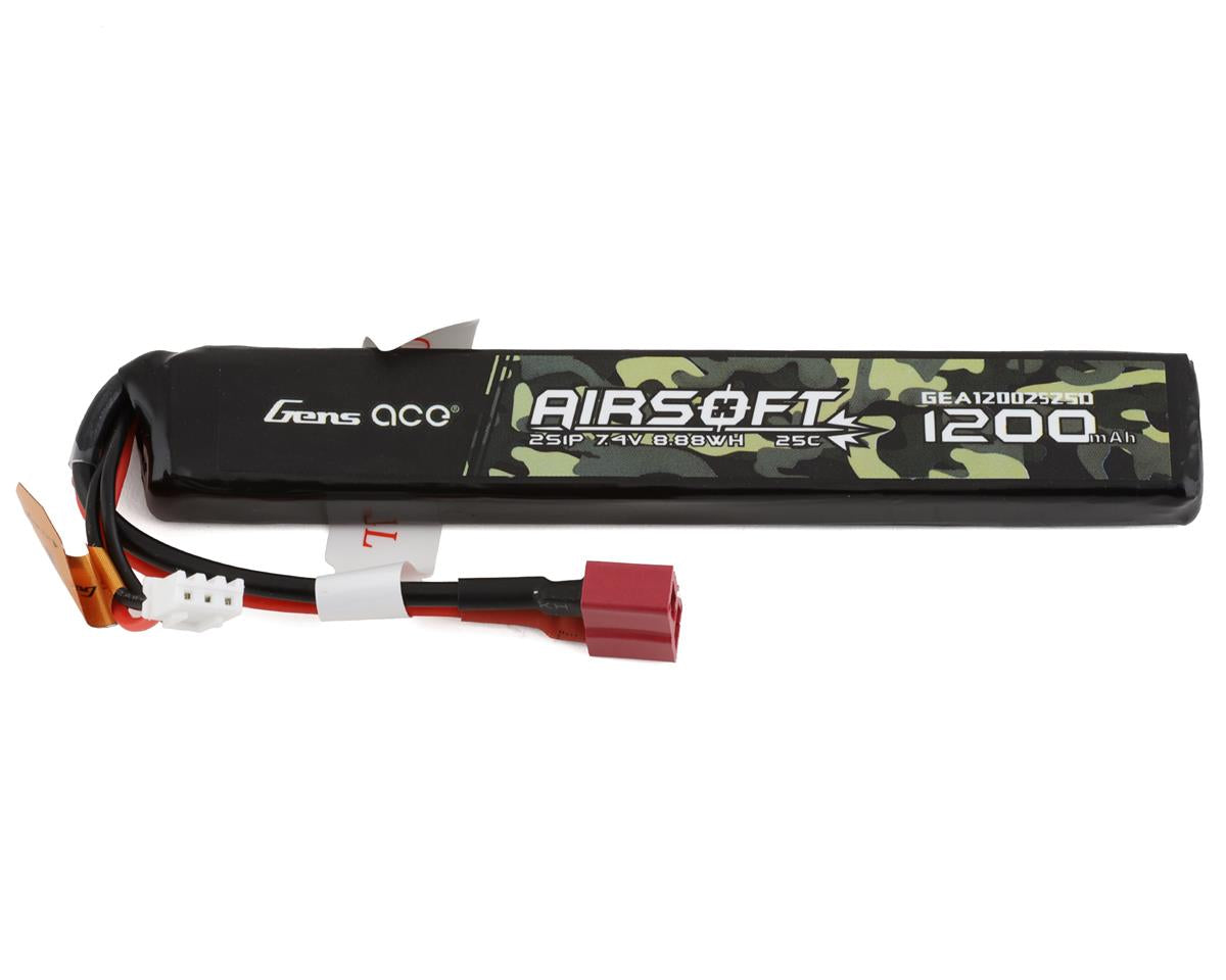 Gens Ace 2S 25C Airsoft Lipo Battery w/Deans Plug 7.4V 1200mah