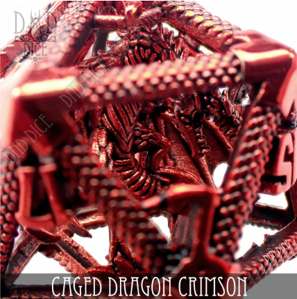 Caged Dragon D20 - 6 Colors Crimson