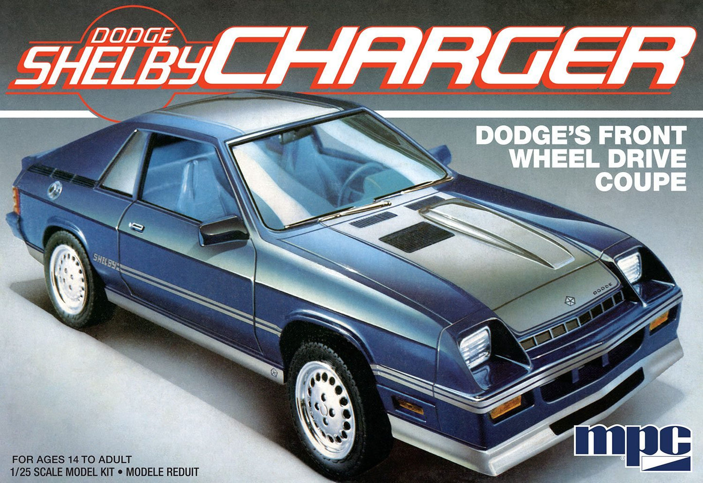 1986 DODGE SHELBY CHARGER 1:25 SCALE MODEL KIT