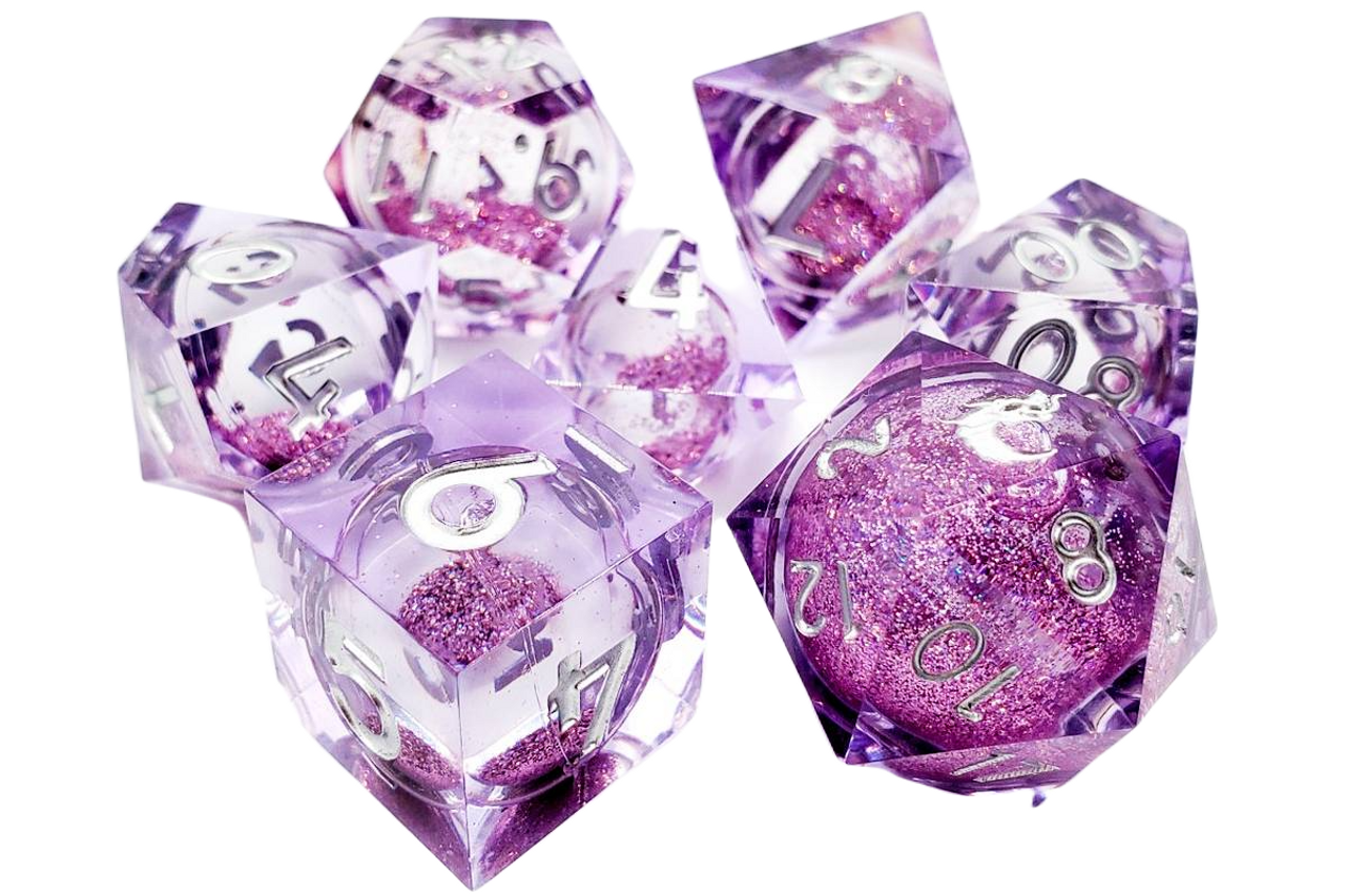 Old School Sharp Edged 35mm D20: Liquid Infused - Amethyst Fury