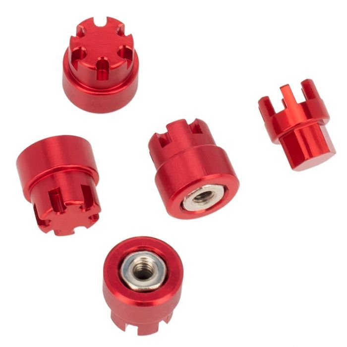 Aluminum M2 Wheel Nuts Cap 1/24 Axial SCX24 Jeep C10 Bronco Red