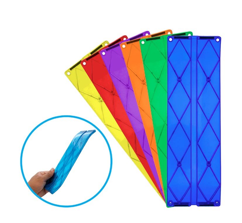 PicassoTiles 6 Piece Race Track Ramp Expansion