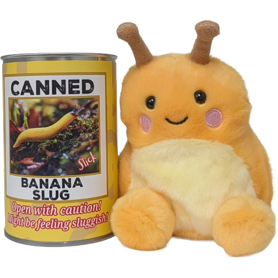 Slick the Canned Banana Slug Stuffed Plush W/Funny Jokes