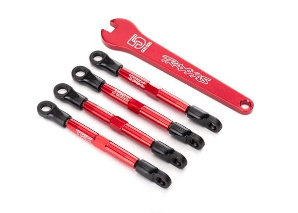 Toe links aluminum (red-anodized) (4) (assembled with rod ends and threaded inserts)
