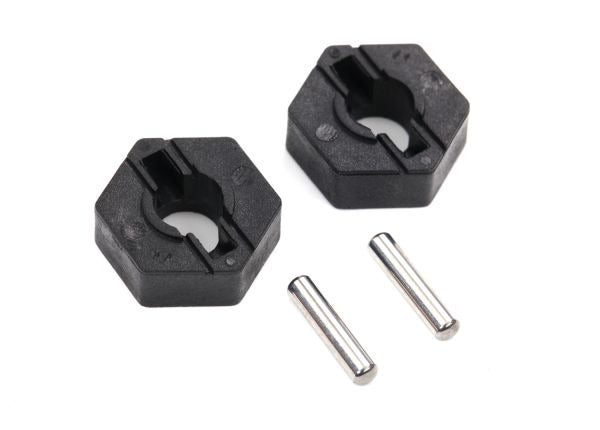 Wheel hubs hex (2)/ axle pins (2.5x12mm) (2)