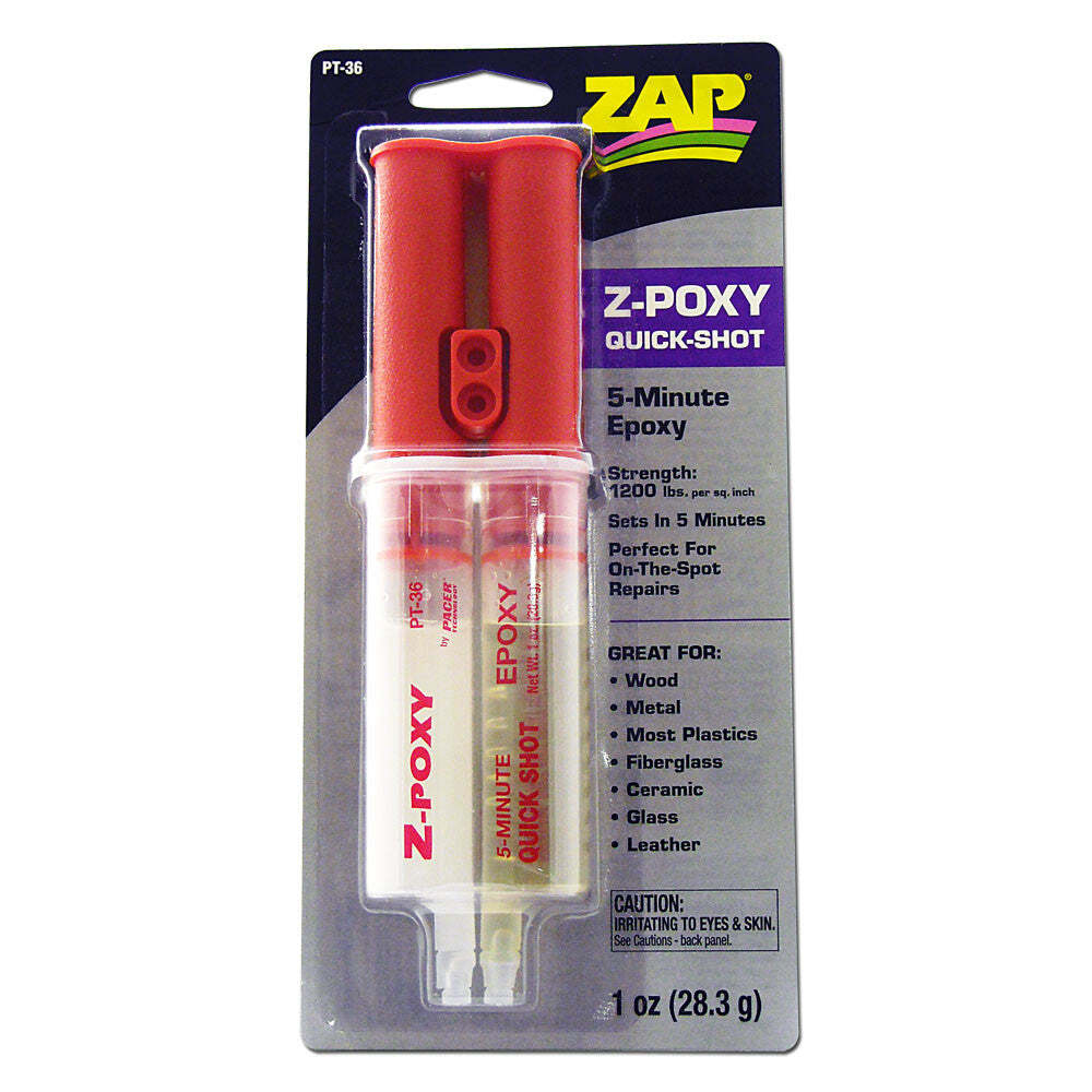 Z-POXY Zap 5 Minute Epoxy Quick Shot Syringe - 1oz 28.4mL