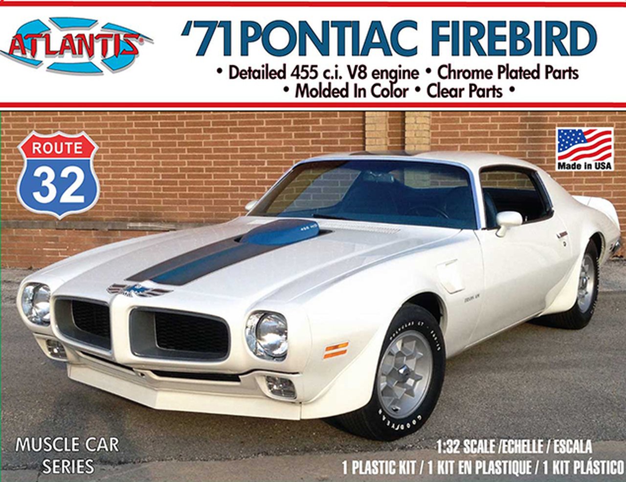 1/32 1971 Pontiac Firebird Route 32 Plastic Model Kit, Skill Level 2