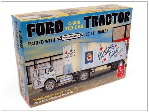 AMT Ford C600 Hostess Truck with Trailer 1:25 Scale Model Kit