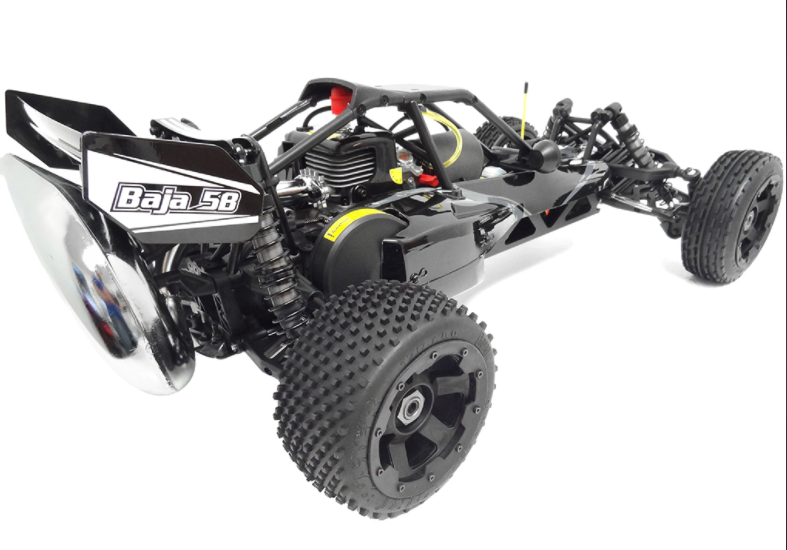 1/5 Rovan 305A Gas Petrol Buggy Ready To Run RTR 30.5cc HPI Baja 5B SS King Motor Compatible with PERFORMANCE PIPE! (Black with Grey Flame)