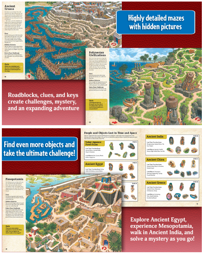 Fox Chapel Publishing - Curious Quest: Time Travel - Seek-and-Find Maze Challenges