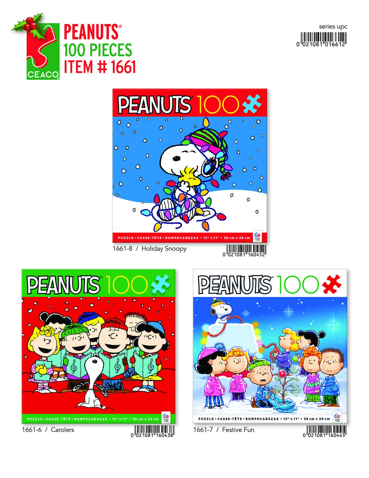 100 pc, Peanuts Holiday, Peanuts Holiday assortment