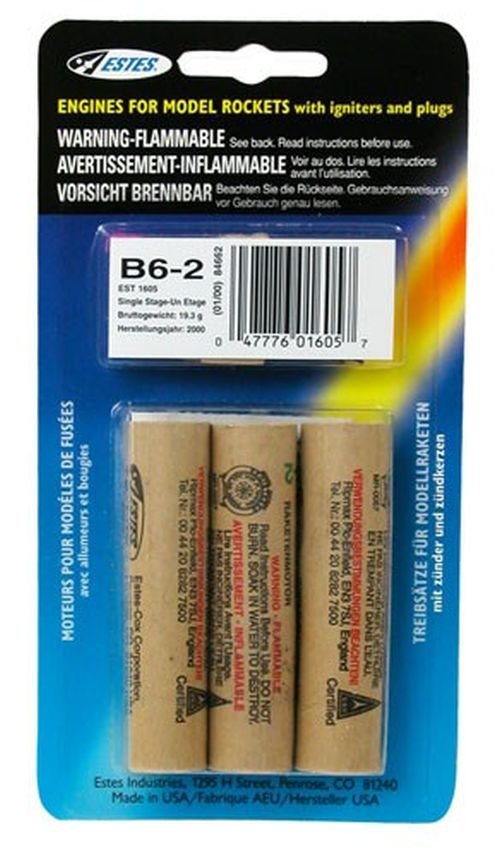 Discontinued - B6-2 Model Rocket Engines (3pk)