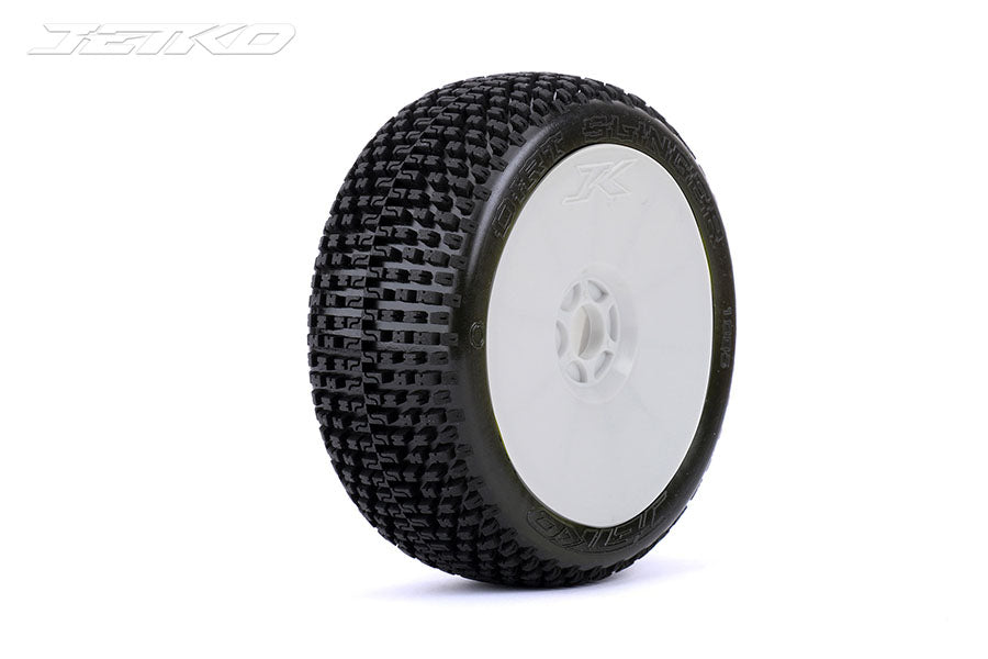 Dirt Slinger 1/8 Buggy Tires Mounted on White Dish Rims,