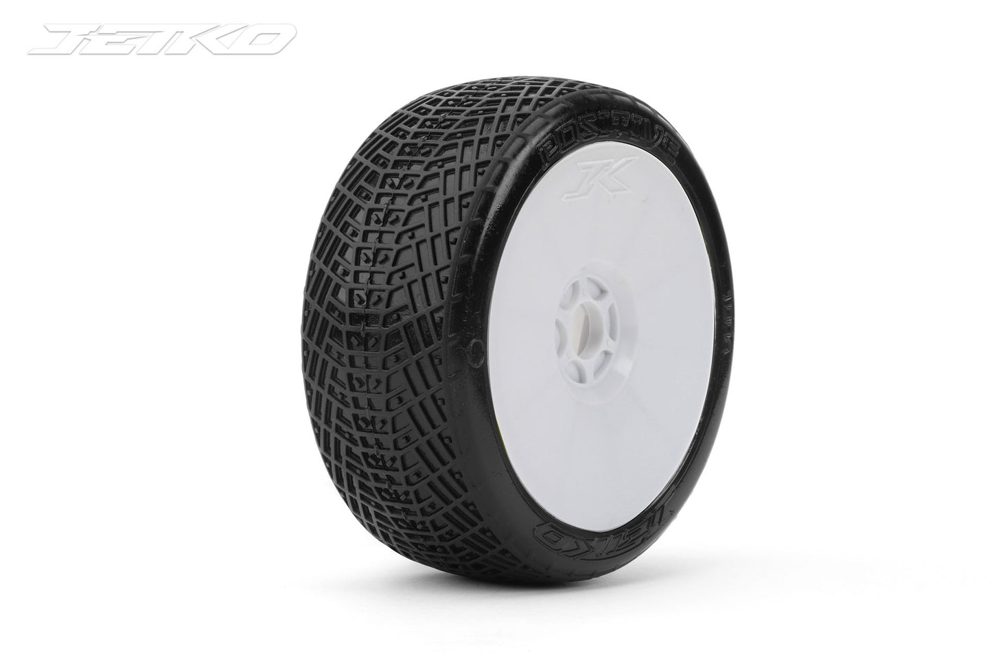 Positive 1/8 Buggy Tires Mounted on White Dish Rims,