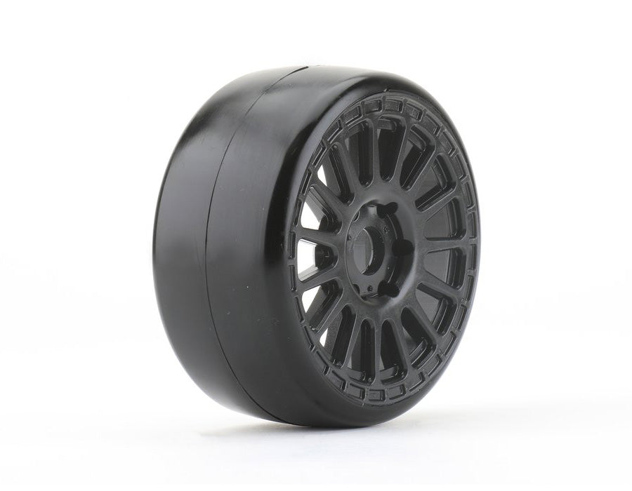 1/8 GT Buster Tires Mounted on Black Radial Rims, Medium Soft