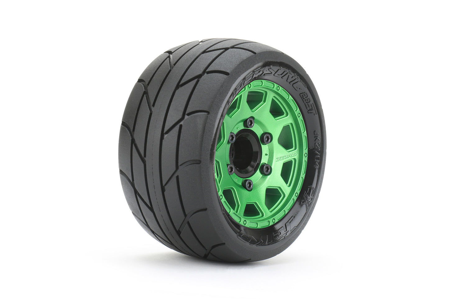 1/10 ST 2.8 EX-Super Sonic Tires Mounted on Metal Green