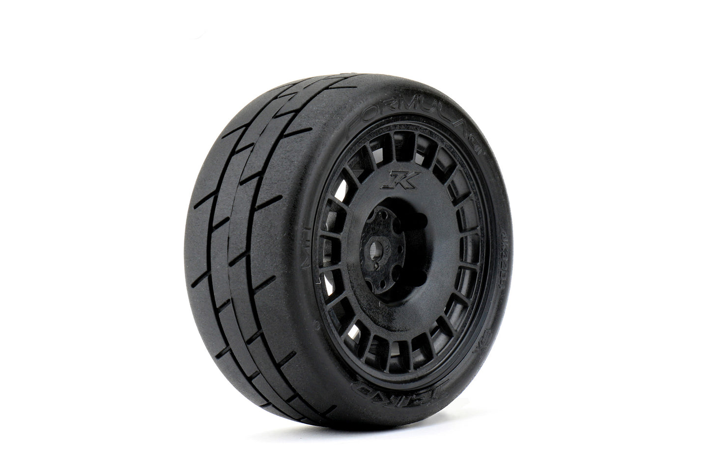1/10 GT Formula Tires Mounted on Black Radial Rims, Medium