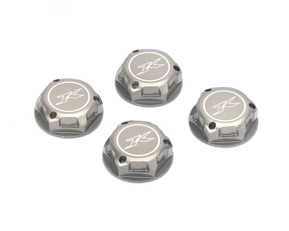 17mm Aluminum Covered Serrated Wheel Nuts, Hard Anodized (4)