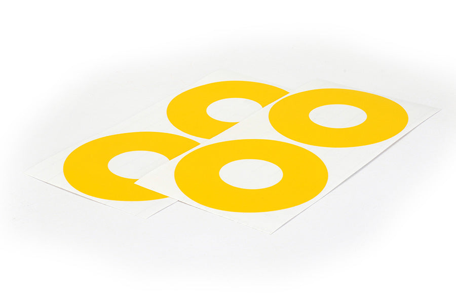 1/8 Buggy Wheel Stickers, Yellow (4)