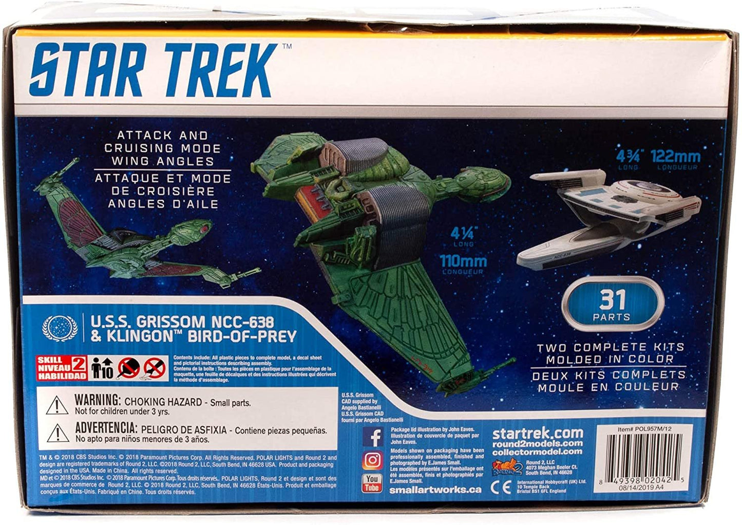Polar Lights Star Trek: USS Grissom and Klingnon BoP 1:1000 Scale Snap Model Kit