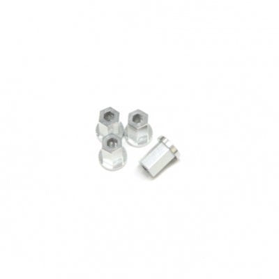 Replacement Aluminum 17mm Hex Lock-Nut, Silver, 4pcs