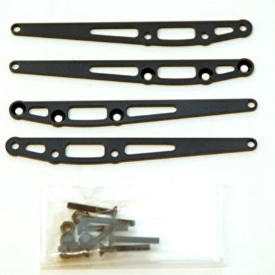 Aluminum Lower Suspension Link Reinforcement Plate, Black, 4pcs, w/Hardware