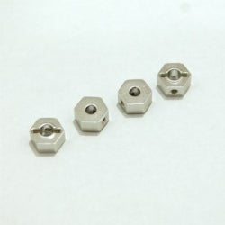 Aluminum 6.5mm Hex Adapters, Silver, for Associated Enduro, 4pcs