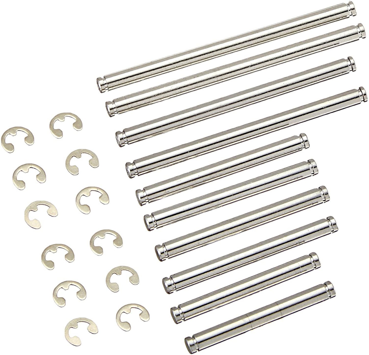 Suspension pin set hard chrome (w/ E-clips)