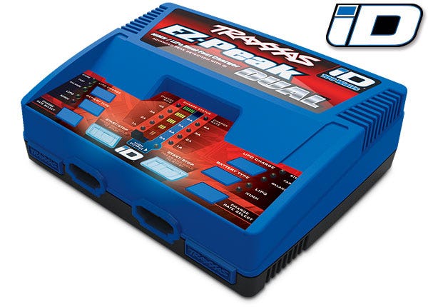 Traxxas EZ-Peak Dual 100W NiMH/LiPo dual charger with iD Auto Battery Identification