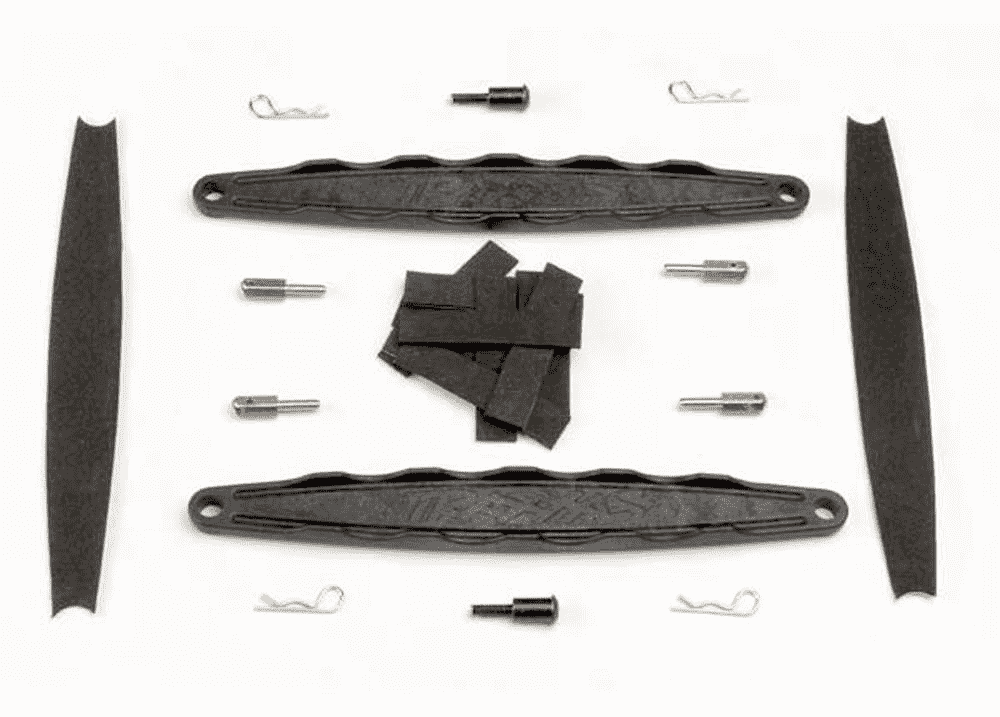 Discontinued - Hold downs battery (2)/ adhesive foam battery pads/ shoulder screws (2)/ battery hold-down posts (4)/ clips (4)