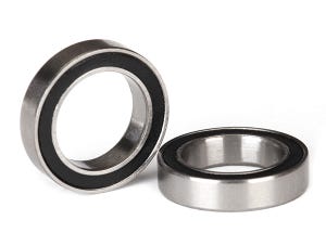 Ball bearings black rubber sealed (12x18x4mm) (2)