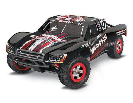 Discontinued - Slash: 1/16 Scale 4WD Electric Short Course Racing Truck.  Ready-To-Race with TQ 2.4GHz radio system Titan 550 motor and XL-2.5 ESC.  Includes: 6-Cell NiMH 1200mAh Traxxas battery