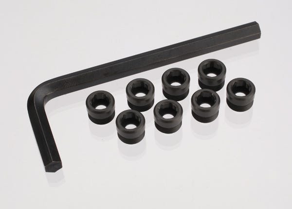 Aluminum caps pivot ball (threaded aluminum hard-anodized with PTFE-coating) (8)/ hex wrench 5mm