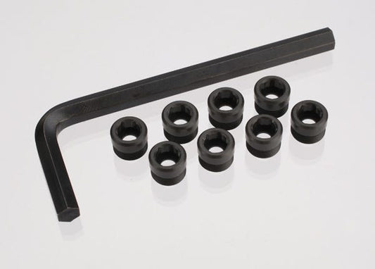 Aluminum caps pivot ball (threaded aluminum hard-anodized with PTFE-coating) (8)/ hex wrench 5mm