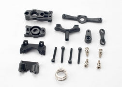 Steering arm (upper & lower)/ steering link/ servo horn/ servo saver/ servo saver spring/ servo horn mount/ ball stud (2)/ shock mounts front & rear/ 2.5x18mm CS (4)