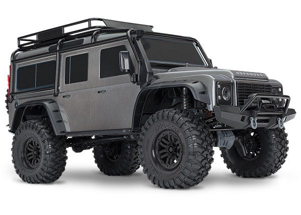 Discontinued - TRX-4 Scale and Trail™ Crawler with Land Rover Defender Body:  1/10 Scale 4WD Electric Trail Truck. Ready-to-Drive with TQi Traxxas Link™ Enabled 2.4GHz Radio System XL-5 HV ESC (fwd/rev) and Titan 550 motor.