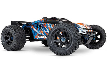 Discontinued - E-Revo VXL Brushless Orange and Blue  1/10 Scale 4WD Brushless Electric Monster Truck with TQi 2.4GHz Traxxas Link Enabled Radio System Velineon VXL-6s brushless ESC (fwd/rev) and Traxxas Stability Management (TSM)