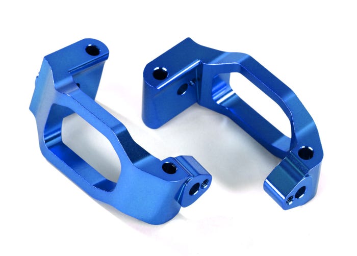 Discontinued - Caster blocks (c-hubs) 6061-T6 aluminum (blue-anodized) left & right/ 4x22mm pin (4)/ 3x6mm BCS (4)/ retainers (4)