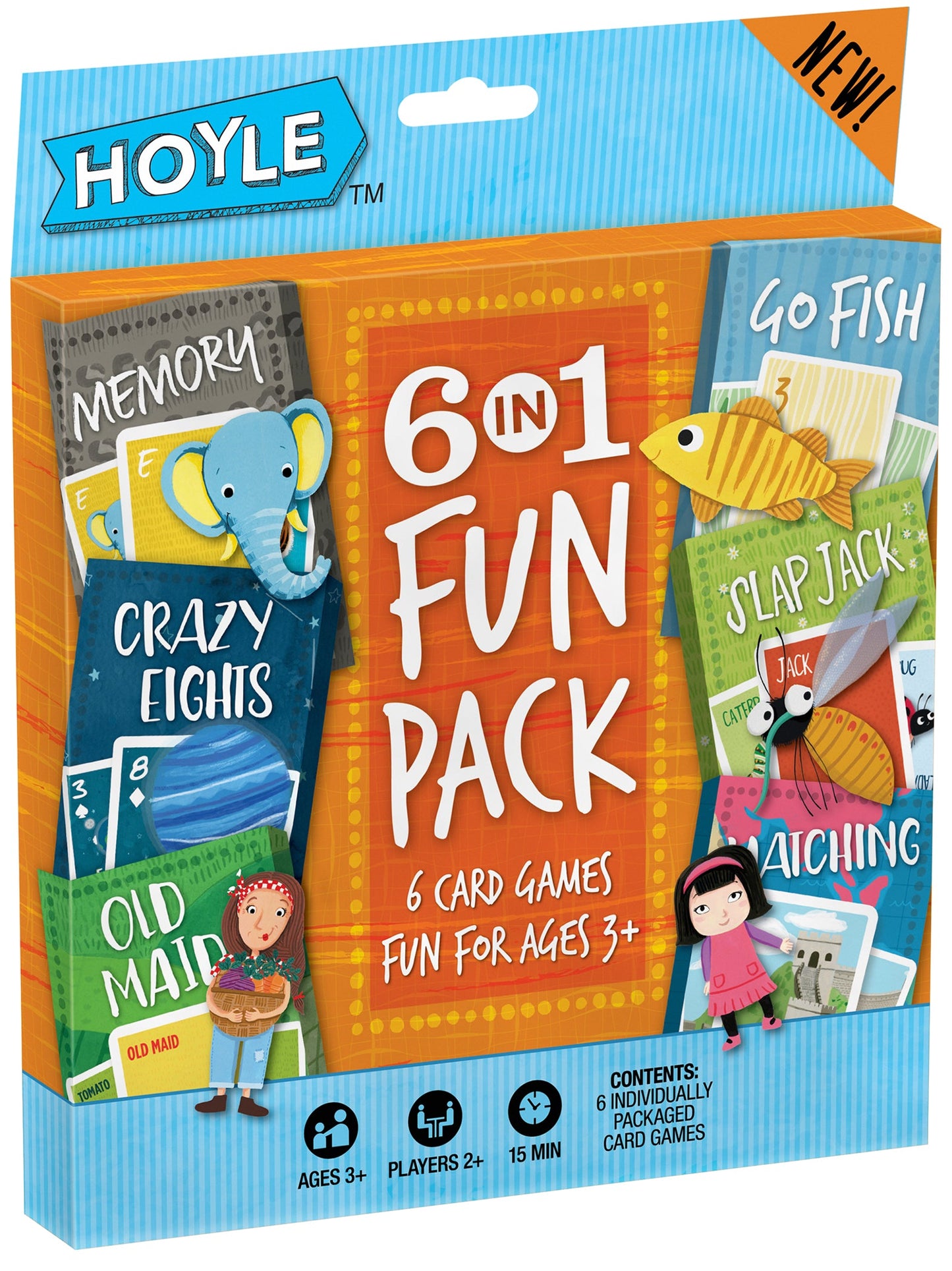 HOYLE - 6-in-1 FUNPACK (Crazy8/Go Fish/OldMaid/SlapJack/Memory/Matching)