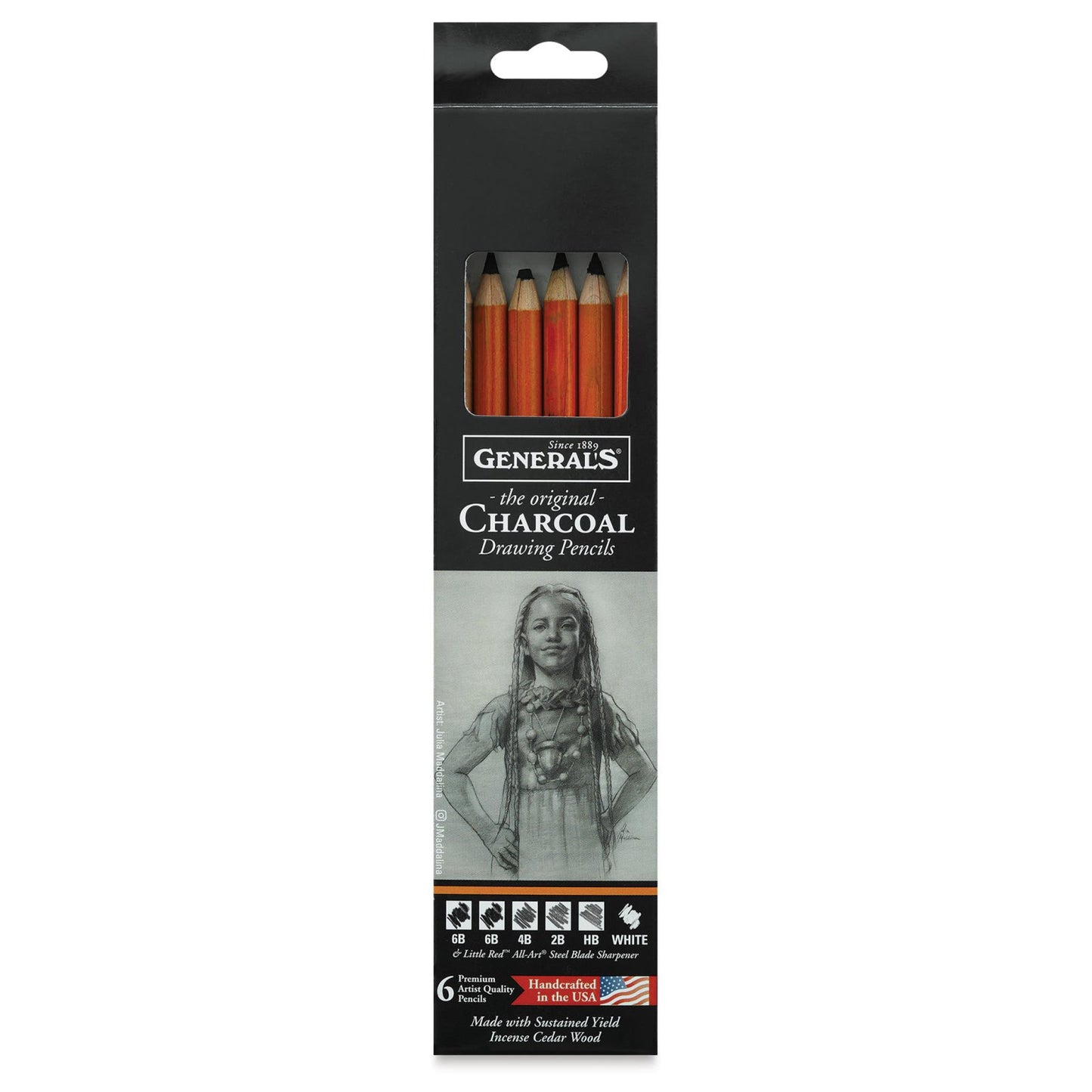 General's Charcoal Pencil Set 6/Pkg-Assorted Degrees
