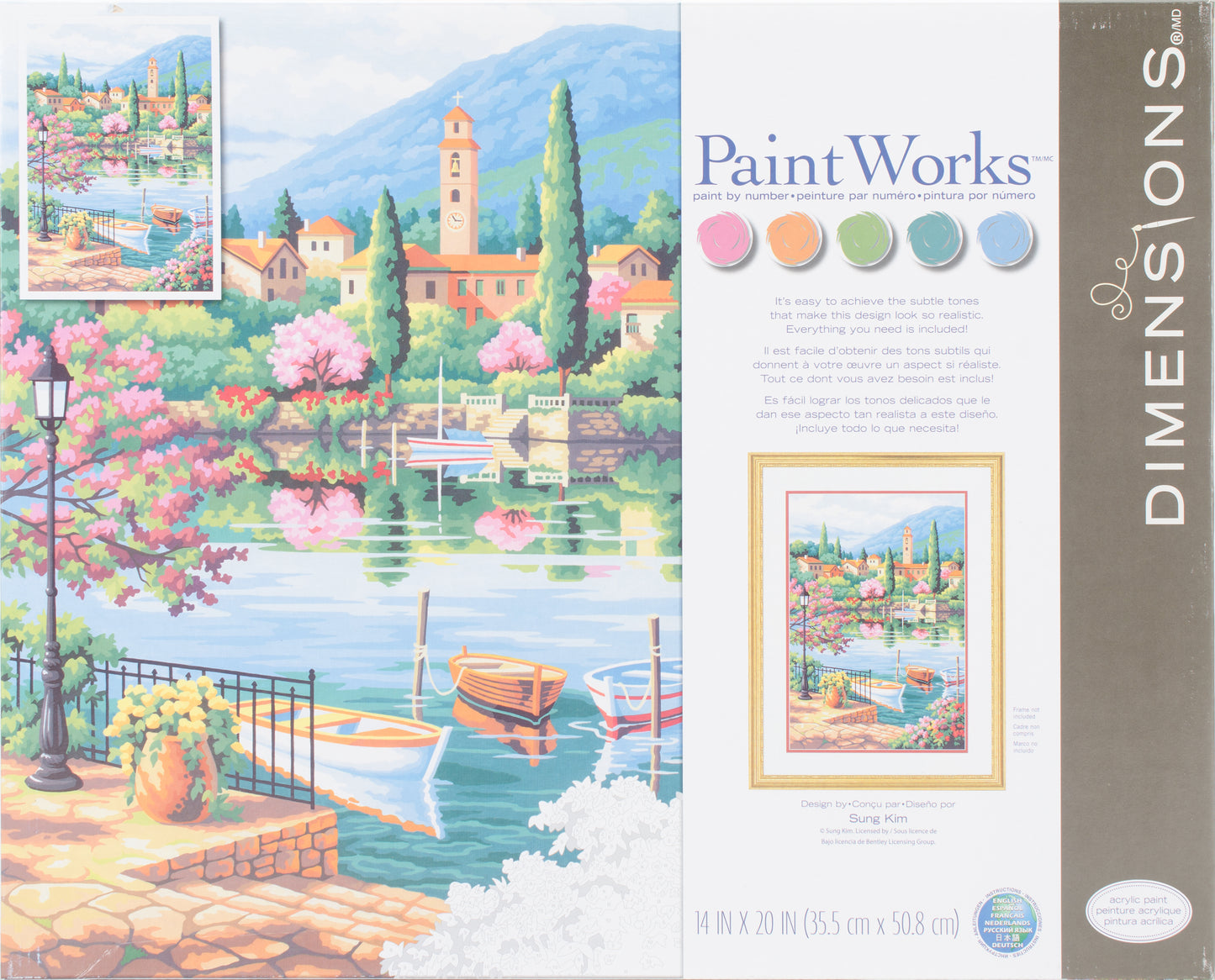 Paint Works Paint By Number Kit 14"X20"-Village Lake Afternoon