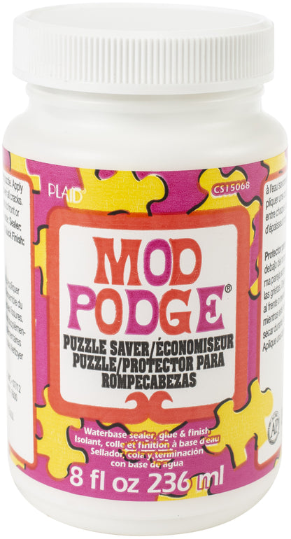 Plaid Mod Podge Puzzle Saver-8oz