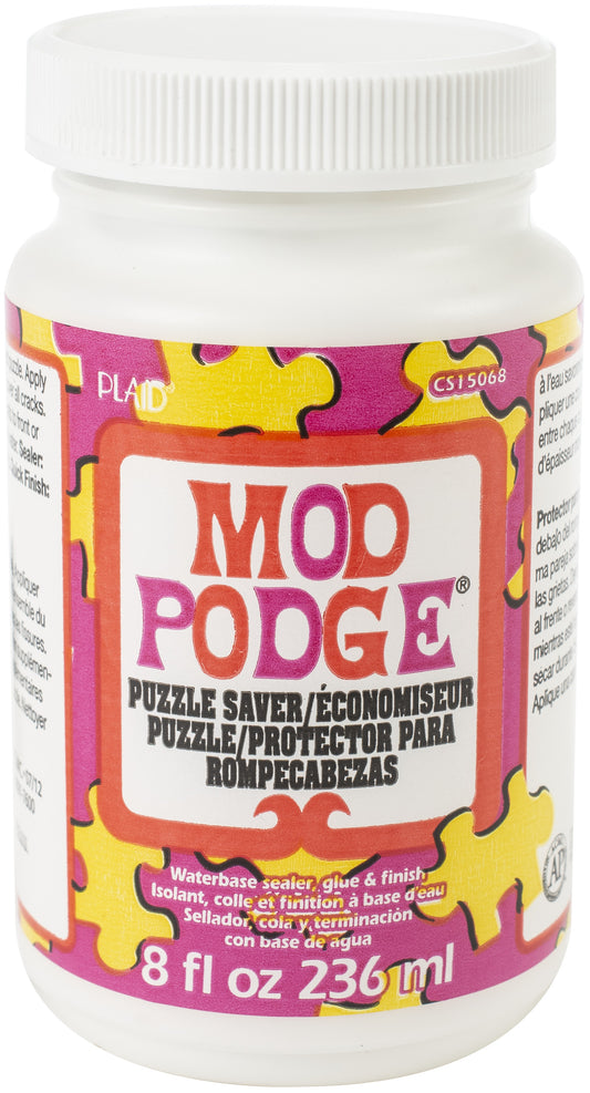 Plaid Mod Podge Puzzle Saver-8oz