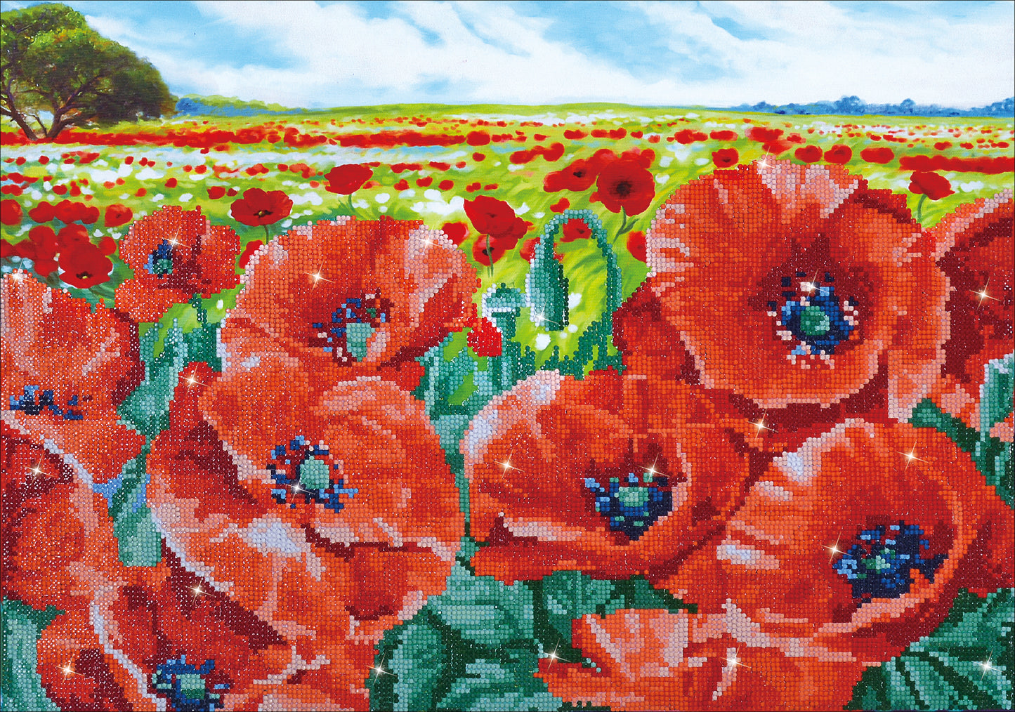 Diamond Dotz Diamond Embroidery Facet Art Kit 26.75"X19.75"-Red Poppy Field