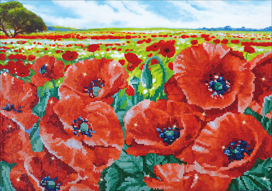 Diamond Dotz Diamond Embroidery Facet Art Kit 26.75"X19.75"-Red Poppy Field