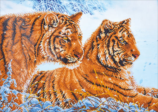 Diamond Dotz Diamond Embroidery Facet Art Kit 31.75"X23.5"-Tigers In The Snow